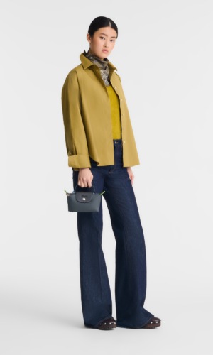 LONGCHAMP Le Pliage Green Pouch with Handle