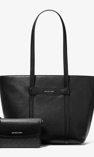 MICHAEL KORS Jet Set Large 2-in-1 Pebbled Leather Tote Bag