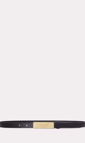 RALPH LAUREN Logo Leather Skinny Belt