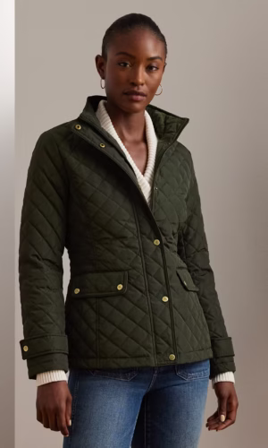 RALPH LAUREN Diamond-Quilted Mockneck Jacket