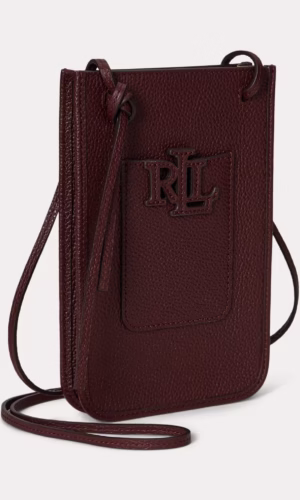 RALPH LAUREN Pebbled Cameryn Crossbody Tech Case